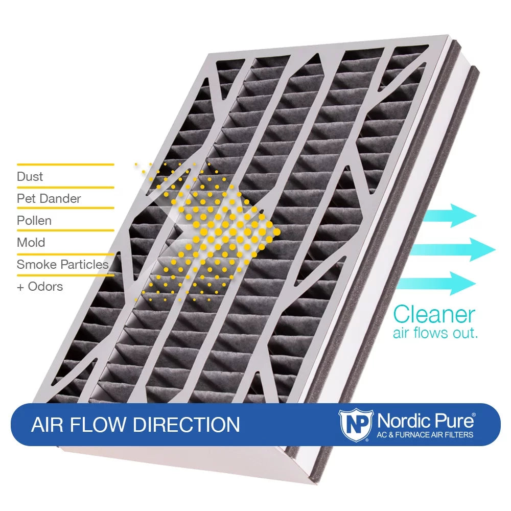 Air bear cub 16x25x3 air filter replacement merv 10 pleated plus carbon 3 pack