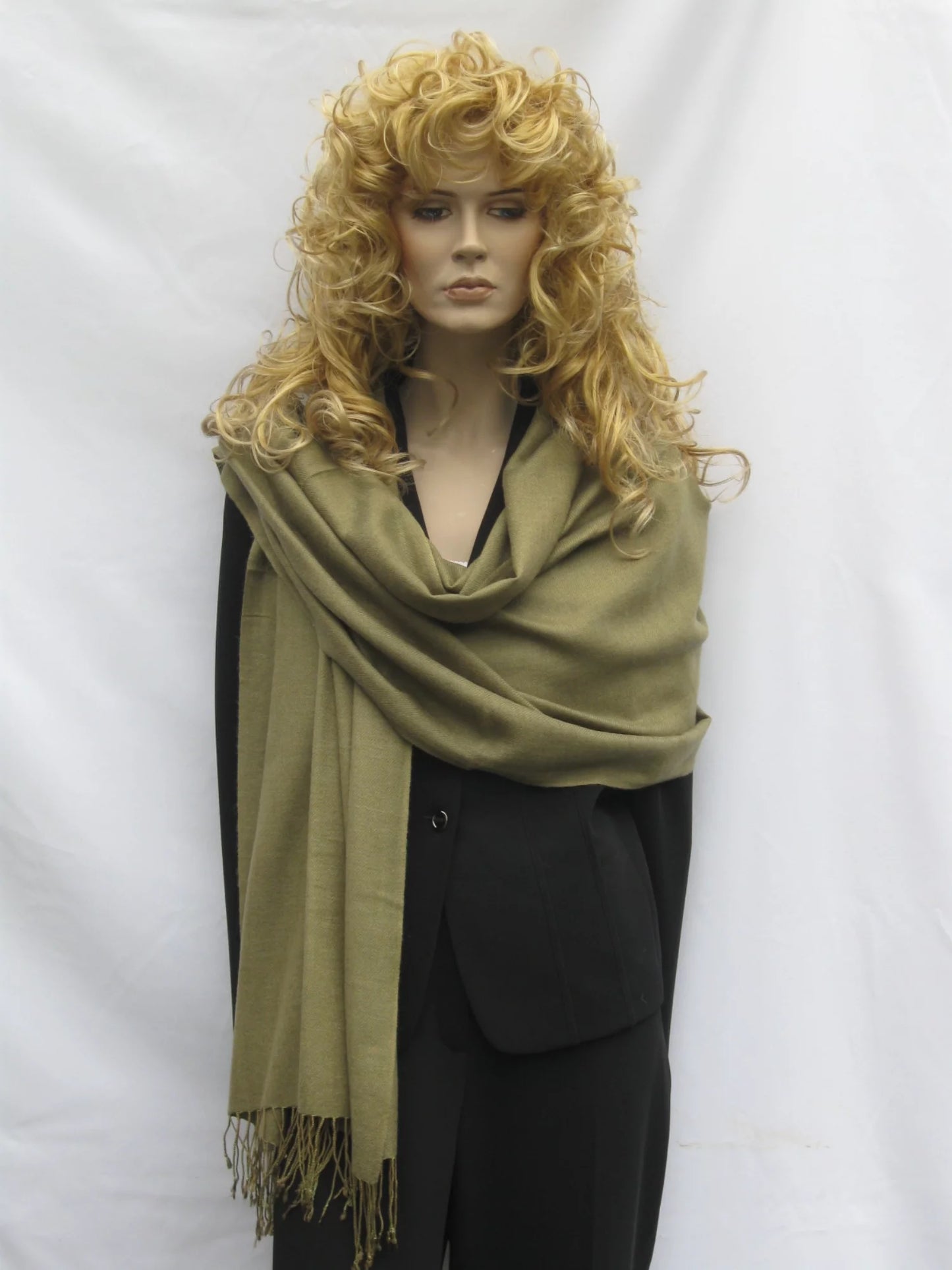 Shawl/shawls/scarf/scarves/wrap/stole/muffler/cape/ruana/blanket/throw/pashmina shawl/cashmere scarf/wool/silk (olive green regular shawl)