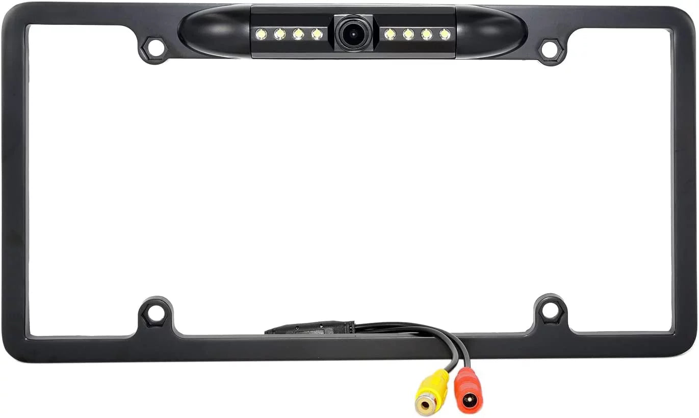 Backup camera rearview license plate frame for jvc kwv120bt kw-v120bt black