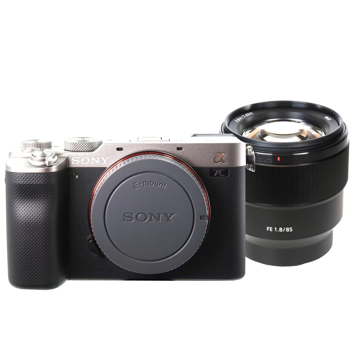 Sony alpha a7c mirrorless digital camera (silver) with sony fe 85mm f /1.8 prime lens