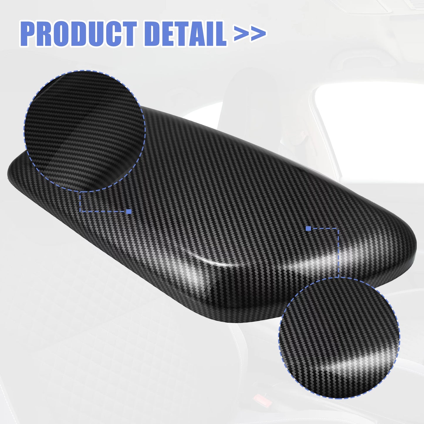 Unique bargains car center armrest box cover lid trim carbon fiber pattern console storage box protector for bmw f48 f39