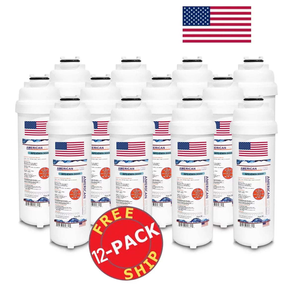 Afc™ brand water filters (comparable to watersentry® lrpbgrnm28rak filters) 12 pack