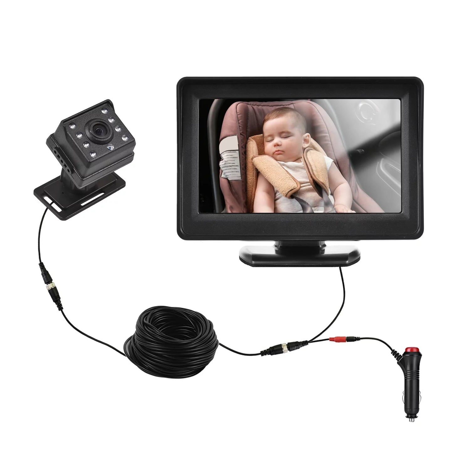 Anself invigilator baby car mirror camera with 150° wide view for rear facing seat and 1080p hd video display