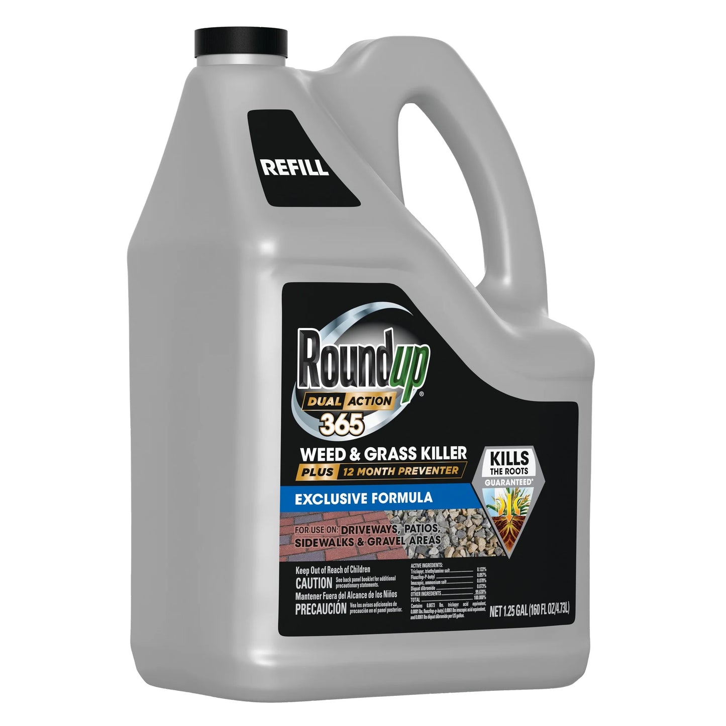 Roundup dual action 365 weed & grass killer plus 12 month preventer refill, 1.25 gal.