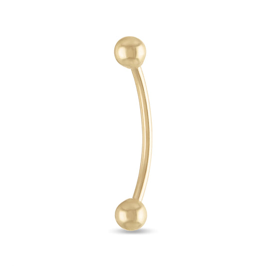 10k solid yellow gold barbell