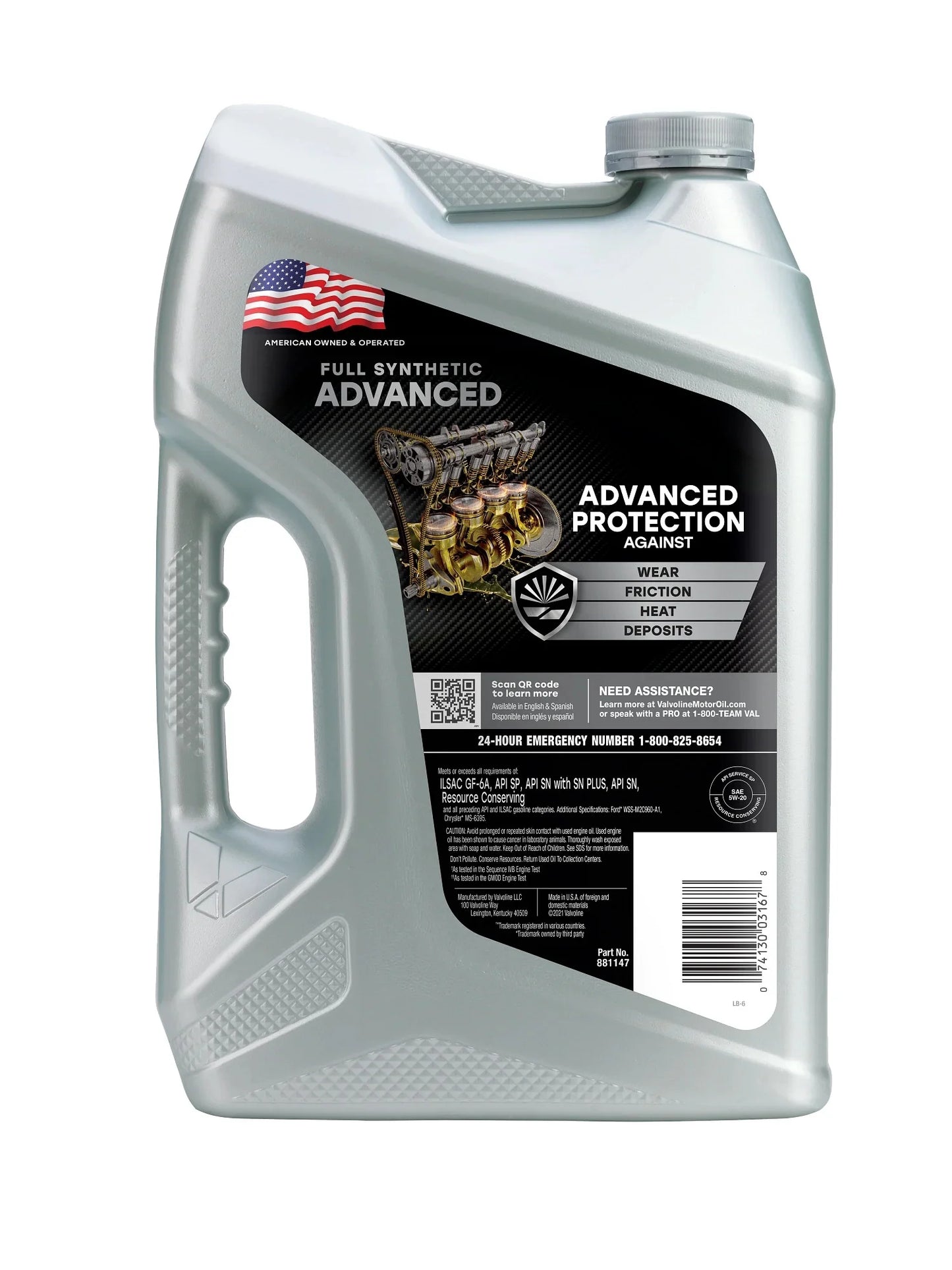 Valvoline advanced full synthetic motor oil sae 5w-20