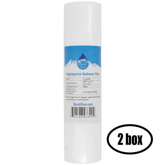 2 boxes of replacement for aquafx ballyhoo-c-di-di polypropylene sediment filter - universal 10-inch 5-micron cartridge for aquafx ballyhoo zero waste water system - denali pure brand