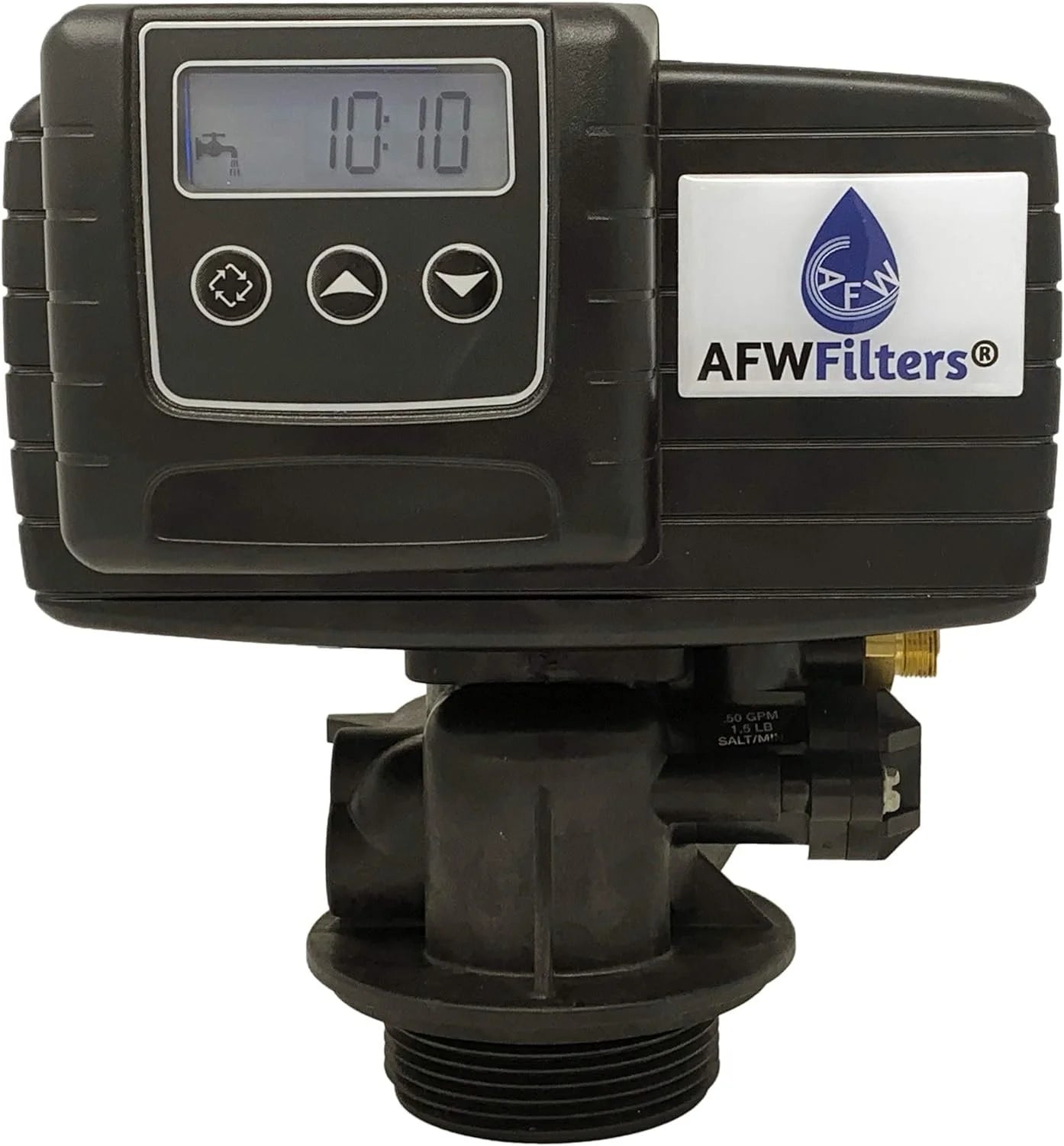 Afwfilters 2 cubic foot 64k whole home iron pro water softener with fine mesh resin, 3/4" stainless steel fnpt connection, and blue tanks