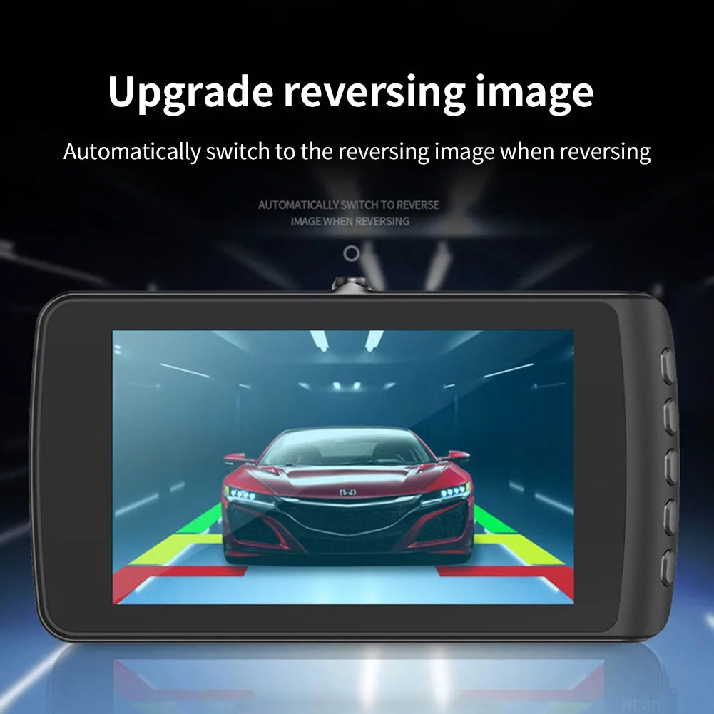 Car 4-inch driving recorder dual camera hd 1080p night vision dvr reversing image