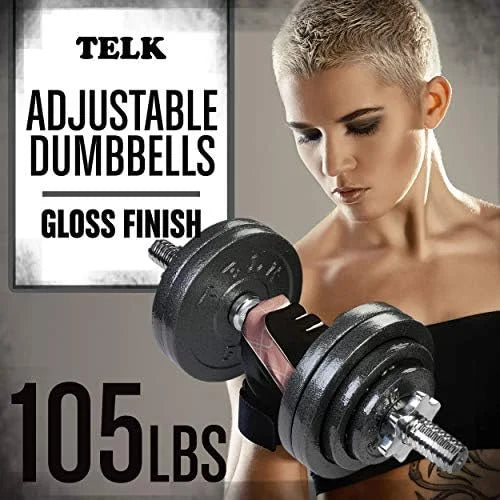 Adjustable dumbbells, available for 45, 65, 105 and 200 lbs