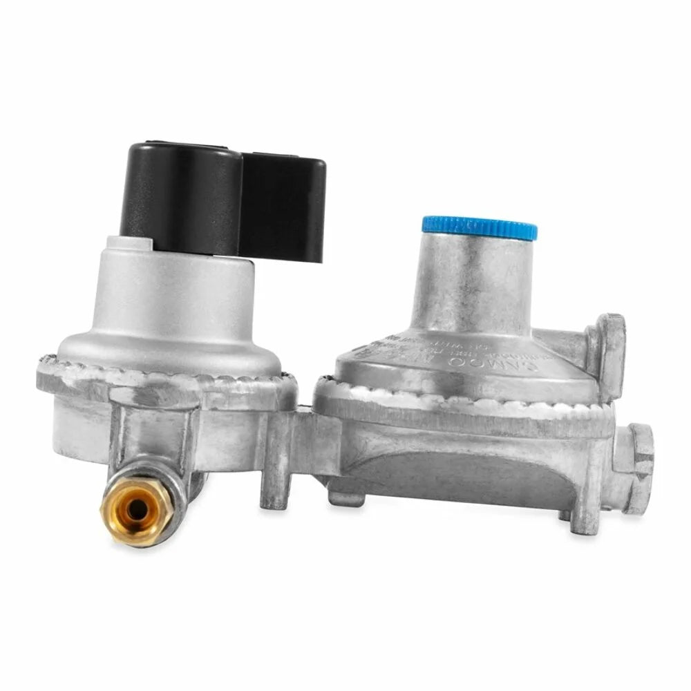 Camco propane double-stage auto-changeover regulator- for rvs with dual propane tank hookups, maintains a constant gas pressure with auto change from empty to full tanks (59005)