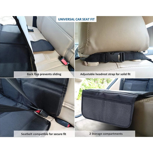 Baby car seat protector slip-proof wear-resistant back seat cover mat with organizer pocket