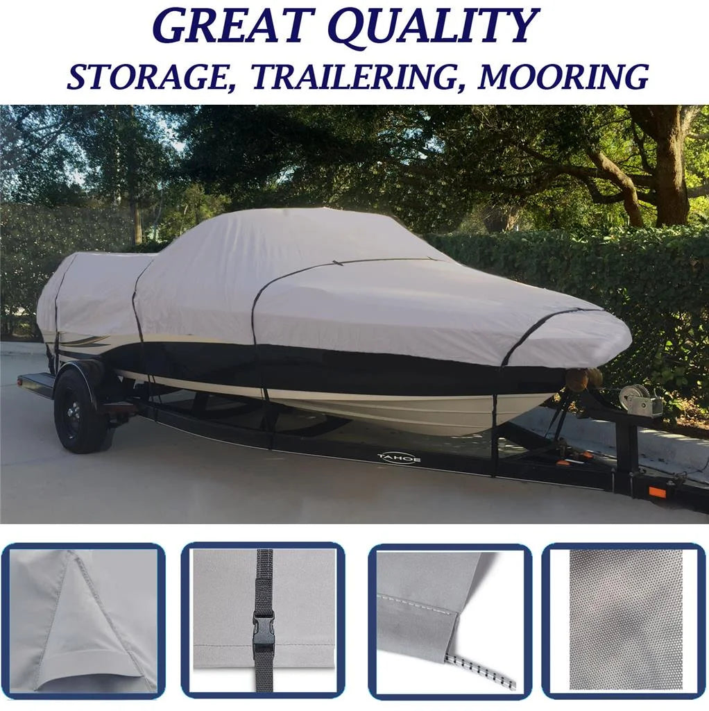 Boat cover compatible for m.f.g thrifty gypsy 16 i/o 1977 storage, travel, lift