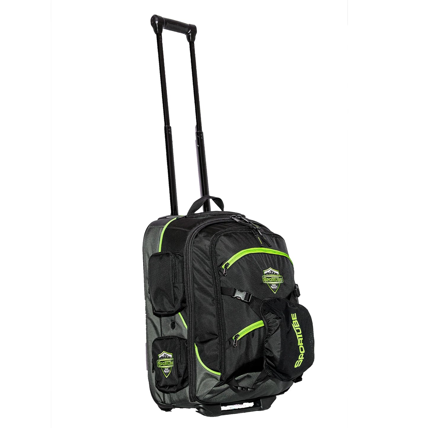 Sportube cabin cruiser wheeled carry on padded gear & boot bag, green