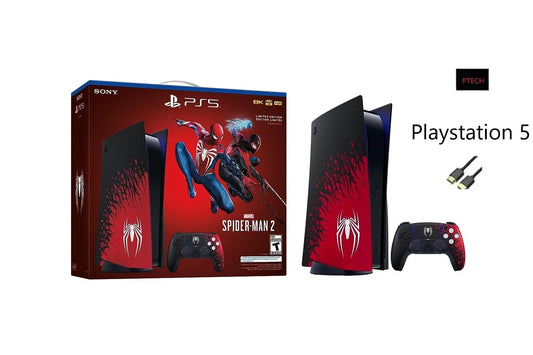 2023 sony playstation gaming console – marvel’s spider-man 2 limited edition bundle with ptech hdmi cable