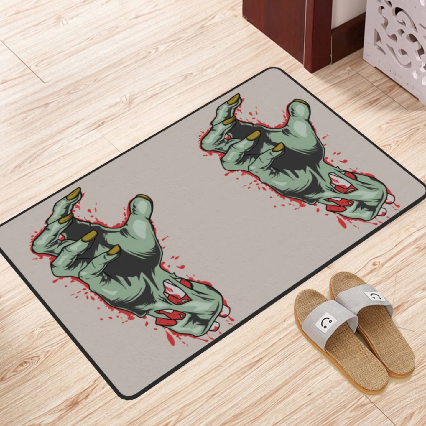 Xmxy horror zombie blood hand area rugs doormat outdoor entrance, facecloth non-slip floor mat rug for living room kitchen sink area indoor,72"x48"