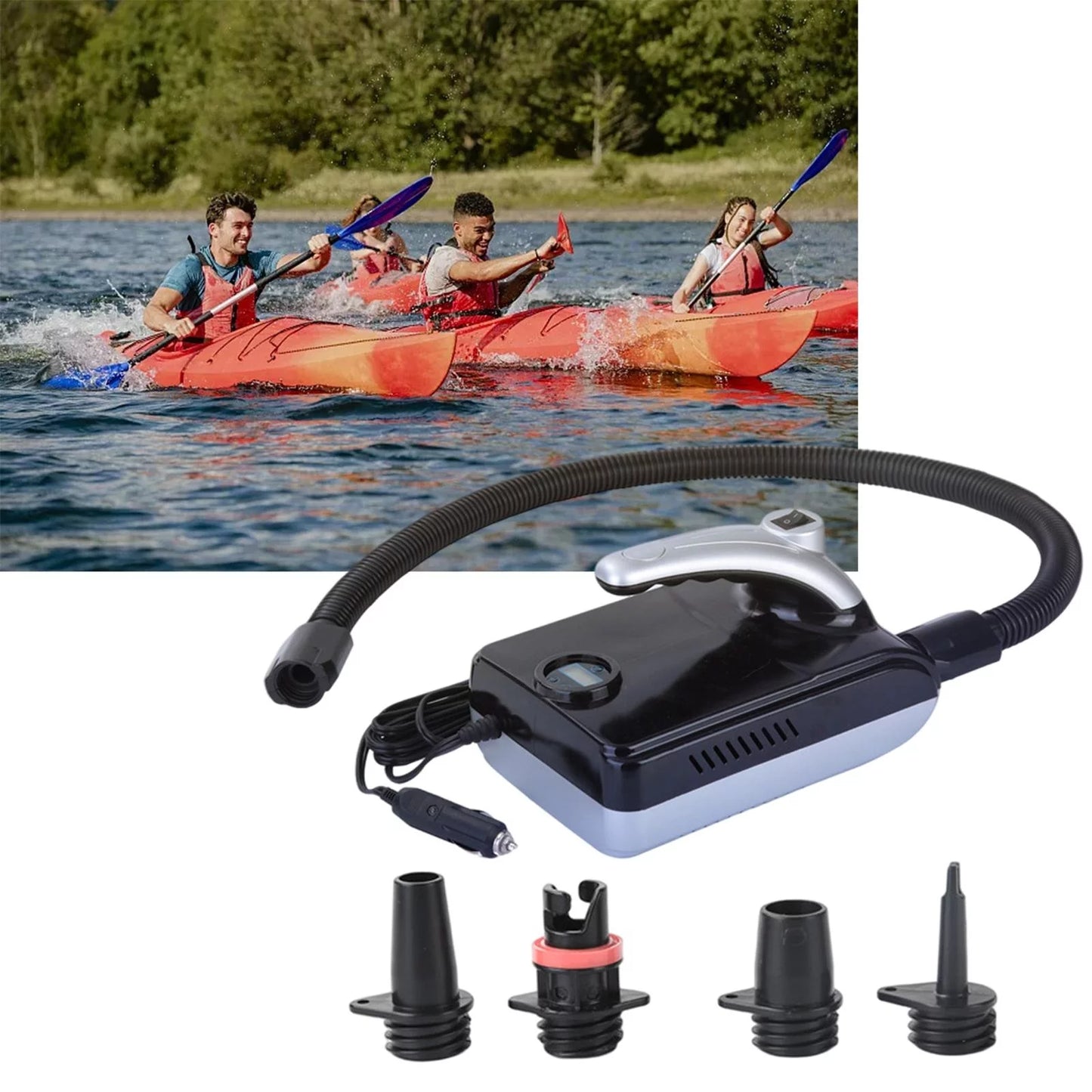 20psi electric pump for paddleboards, 12 paddle board quick inflator&deflator pump for inflatable kayak/yoga ball/tent/raft