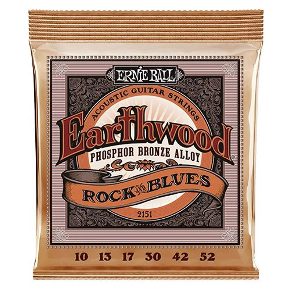 4 pack ernie ball p02151 earthwood rock & blues phosphor bronze acoustic string set .010 - .052