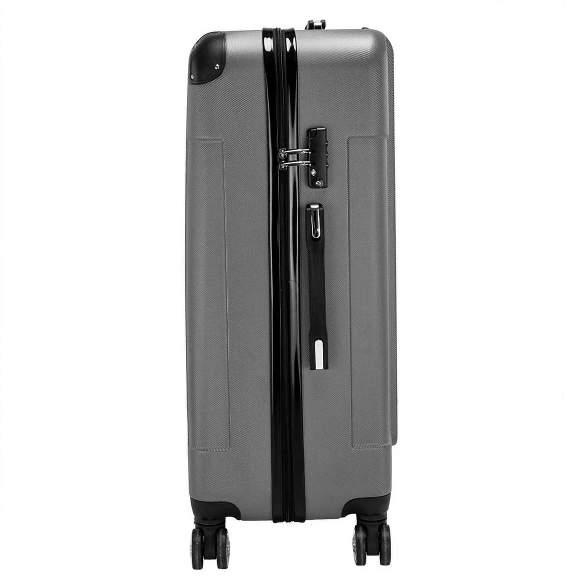 3-in-1 portable abs trolley case 20" / 24" / 28" dark gray - lightweight travel suitcase set