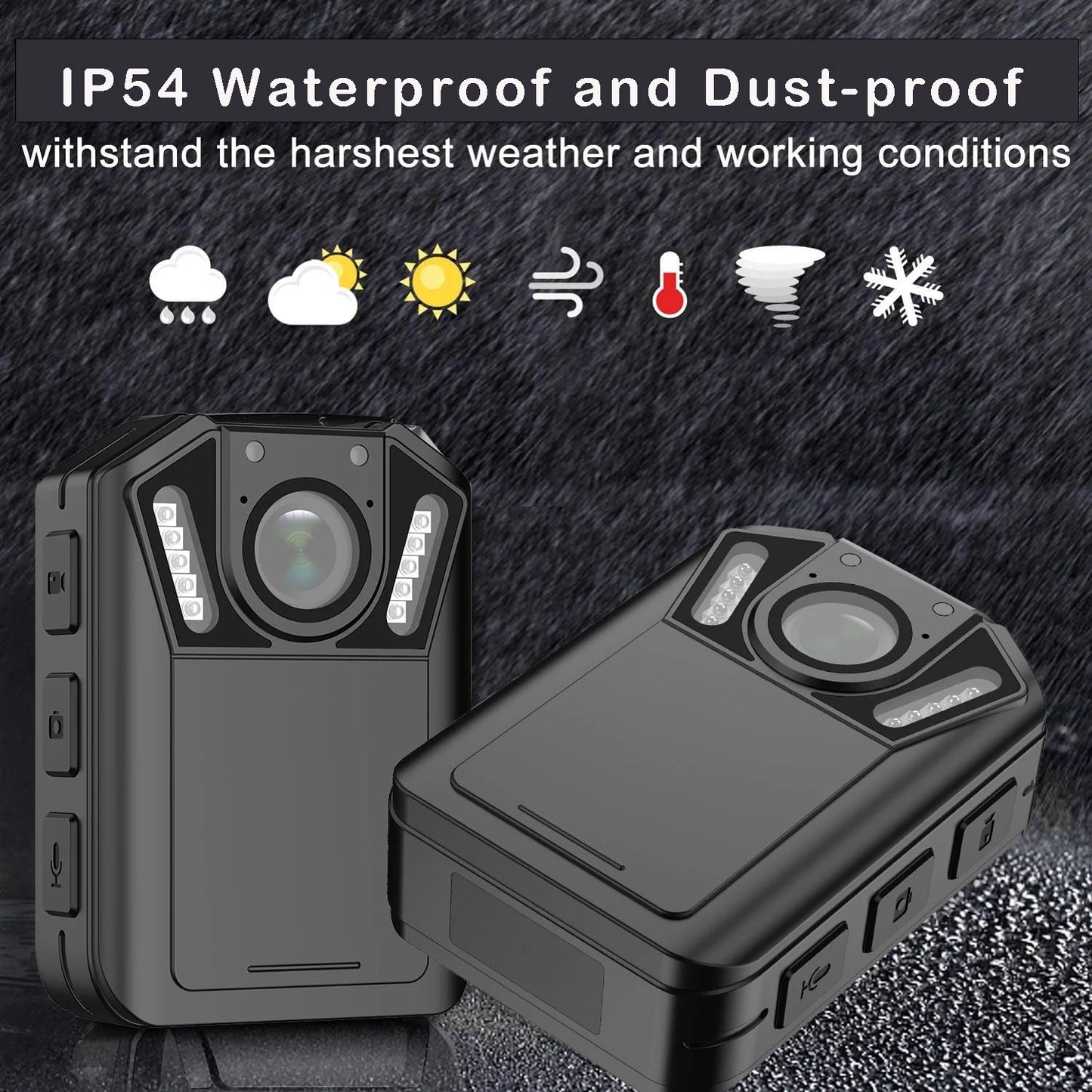 Rony 1440p mini body camera - 128gb wearable police body camcorder with night vision - waterproof body cam with audio and video recording for law enforcement security guard home