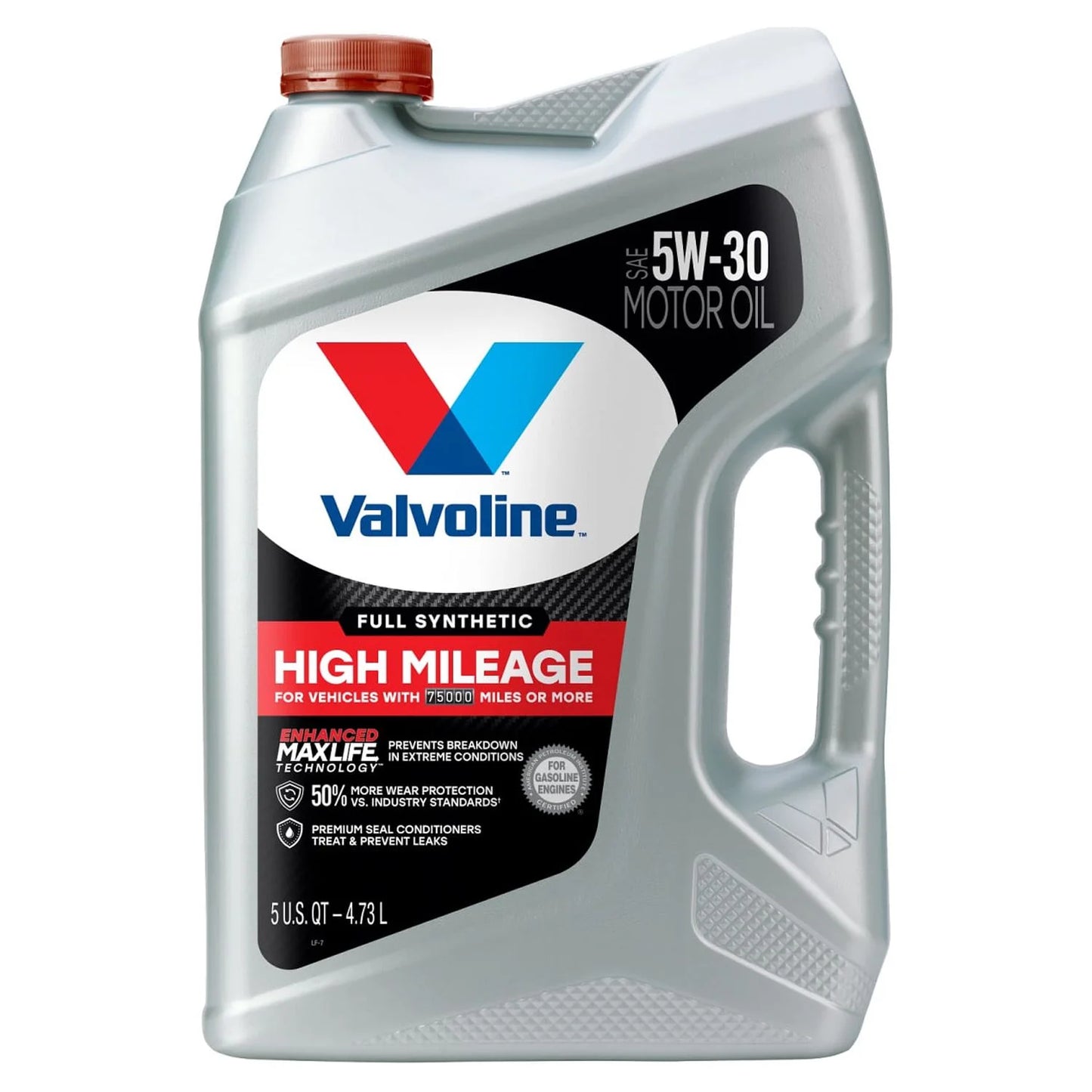 Valvoline full synthetic high mileage maxlife 5w-30 motor oil 5 qt, case of 3