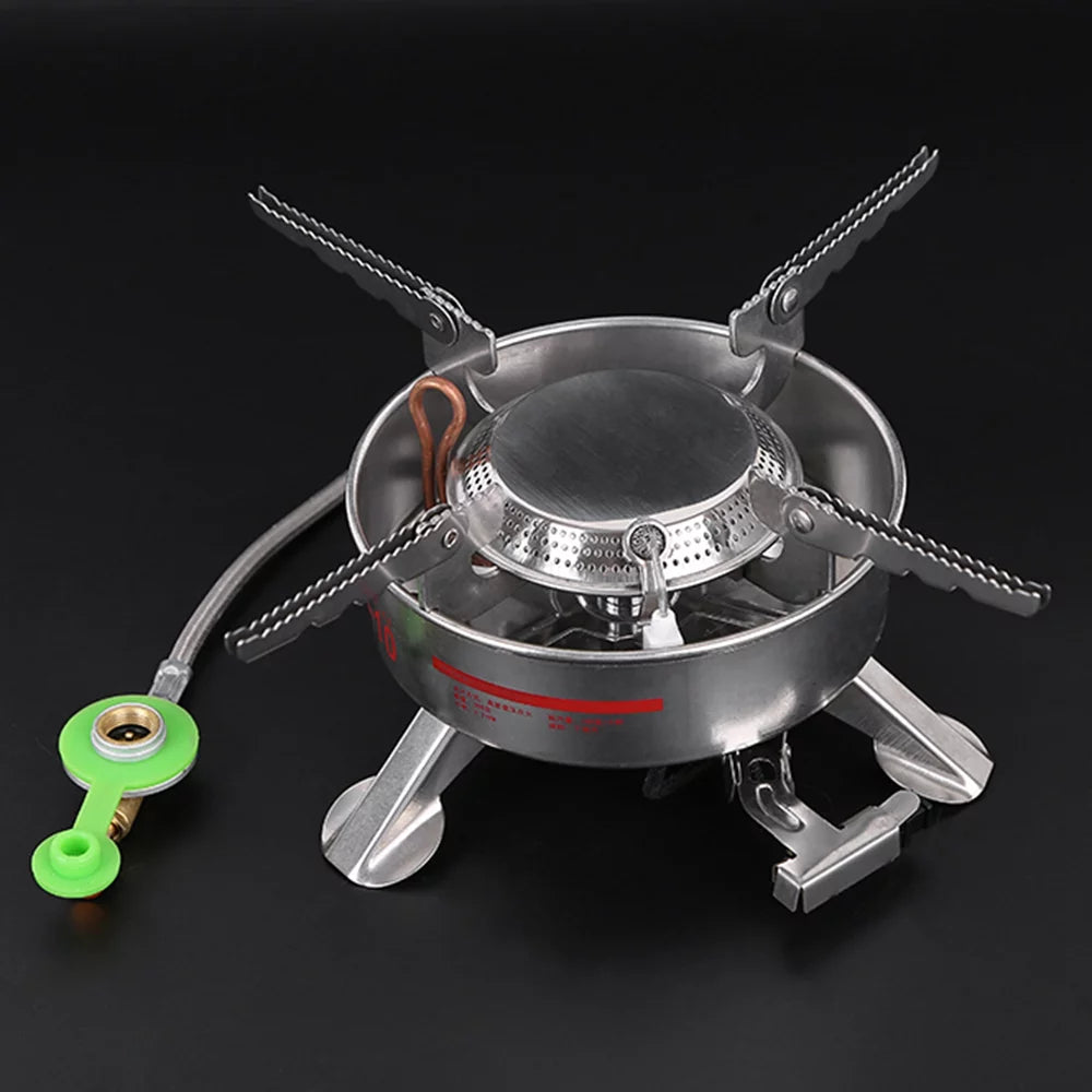 Andoer brs-10 outdoor portable camping picnic split-type stainless steel butane gas cooker big power large blaze