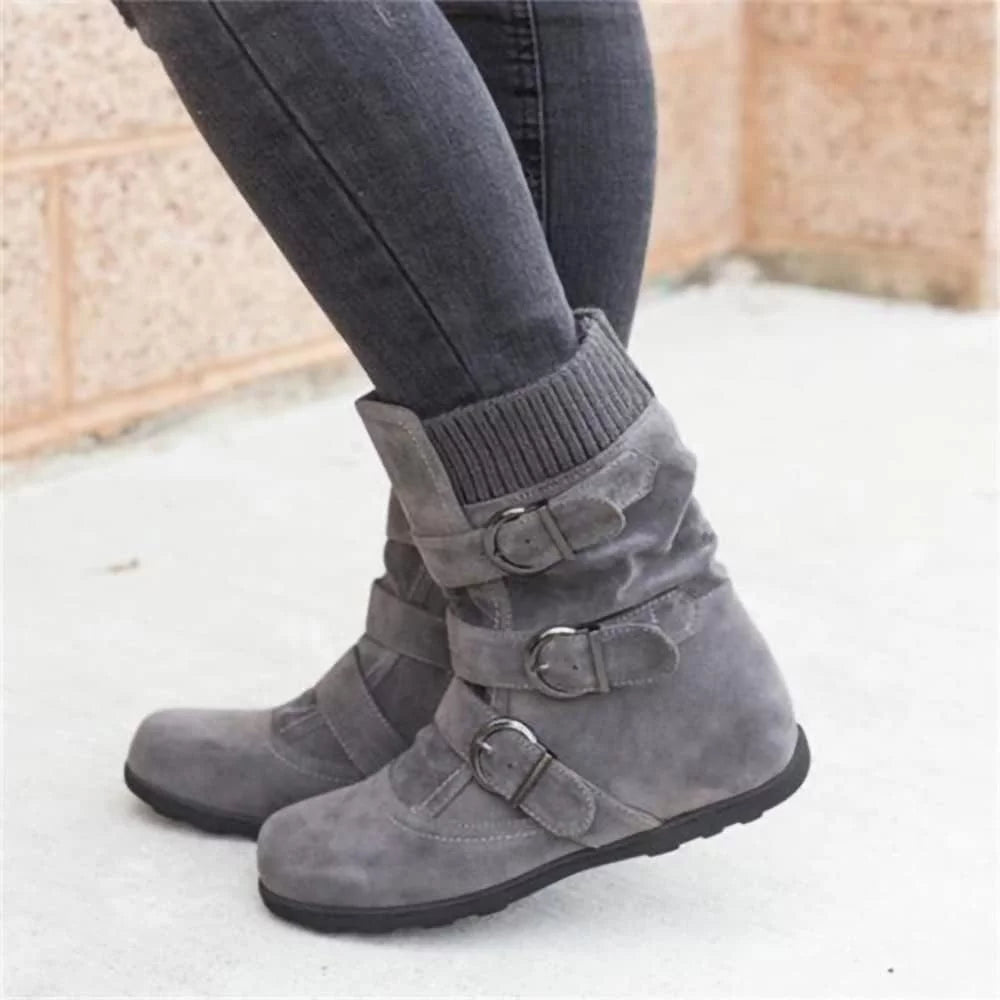 Women classic boots women warm snow boots flat plush casual ladies shoes plus size autumn winter outdoor booties