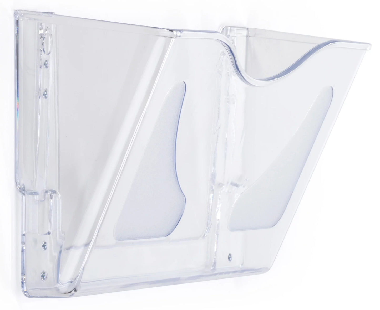 Set of 6- office wall file folder holder, single pocket, letter or legal (clear acrylic)