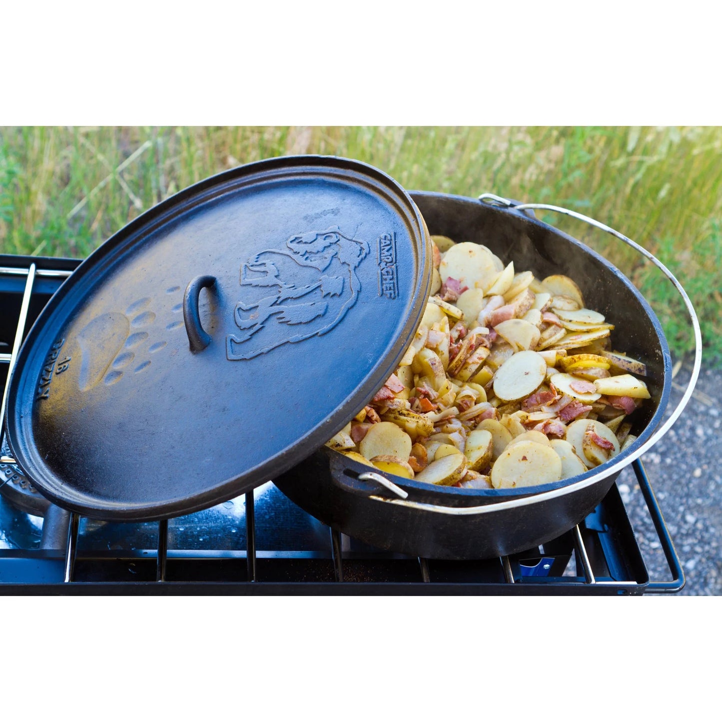 Camp chef 12 quart 16" classic dutch oven, pre-seasoned cast iron, sdo16