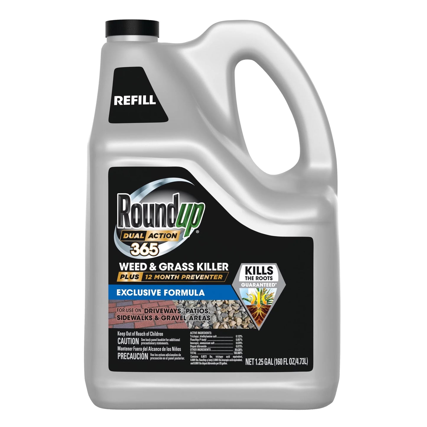 Roundup dual action 365 weed & grass killer plus 12 month preventer refill, 1.25 gal.