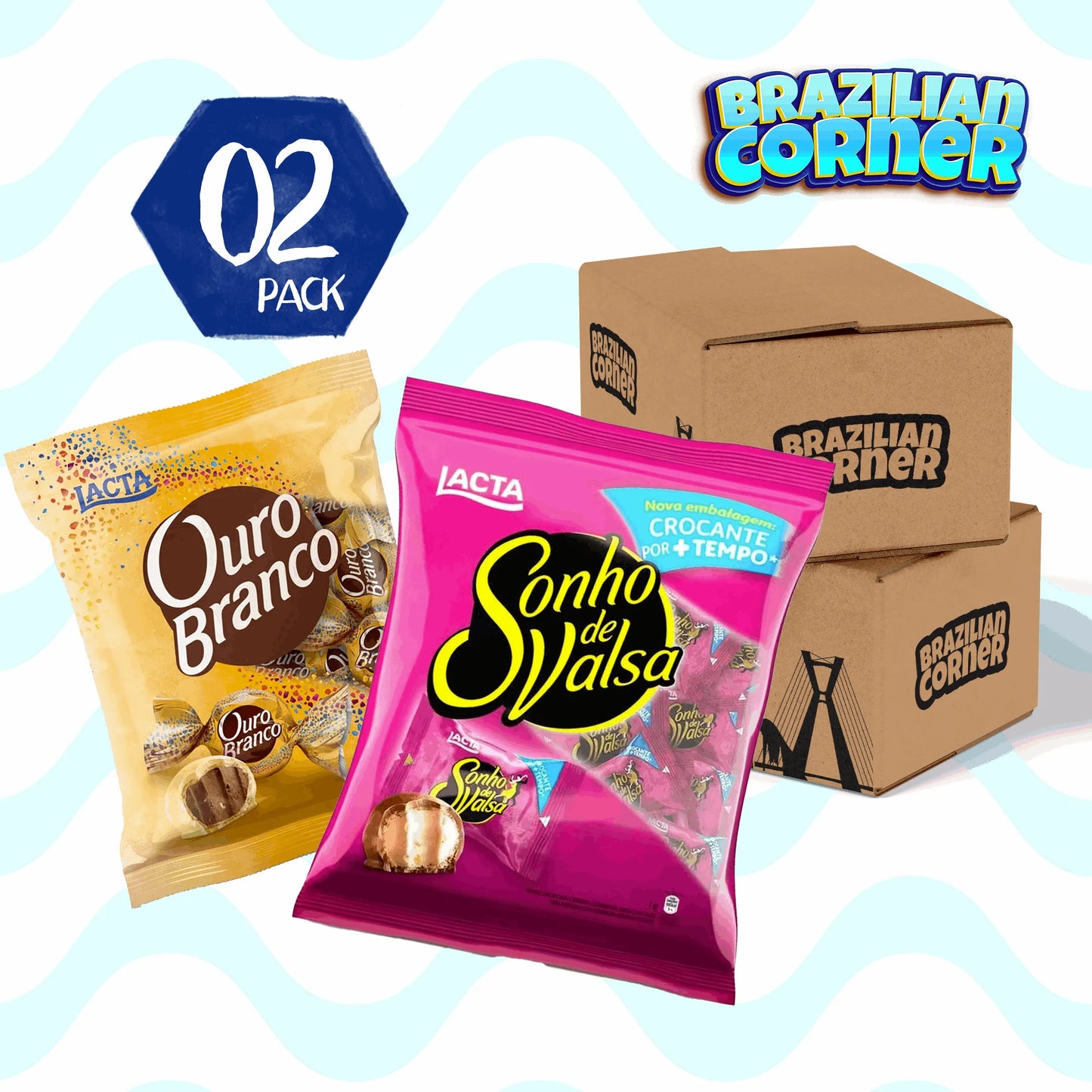 Bombom sonho de valsa 1kg + ouro branco 1kg - brazilian corner lacta bundle