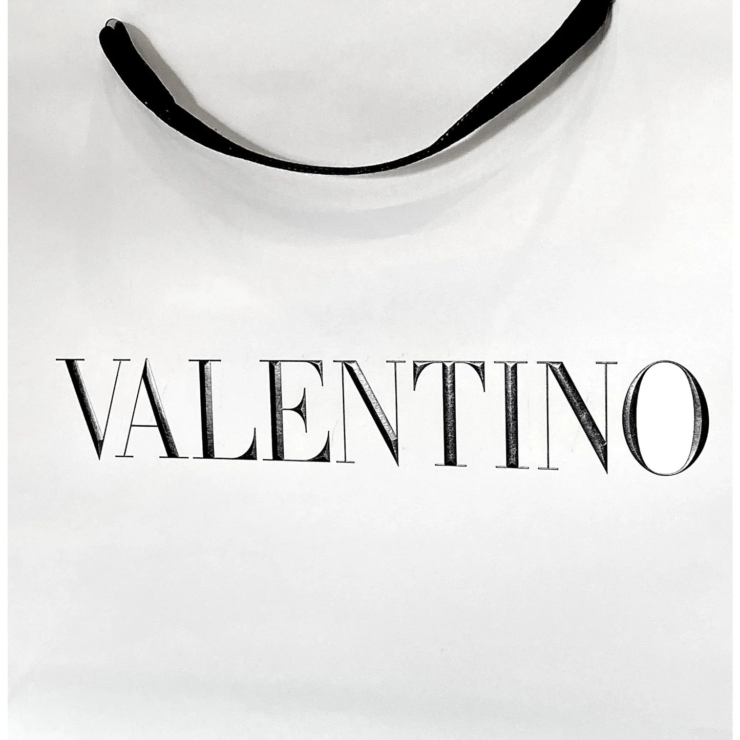 Valentino shopping gift bag designer logo packaging white paper large