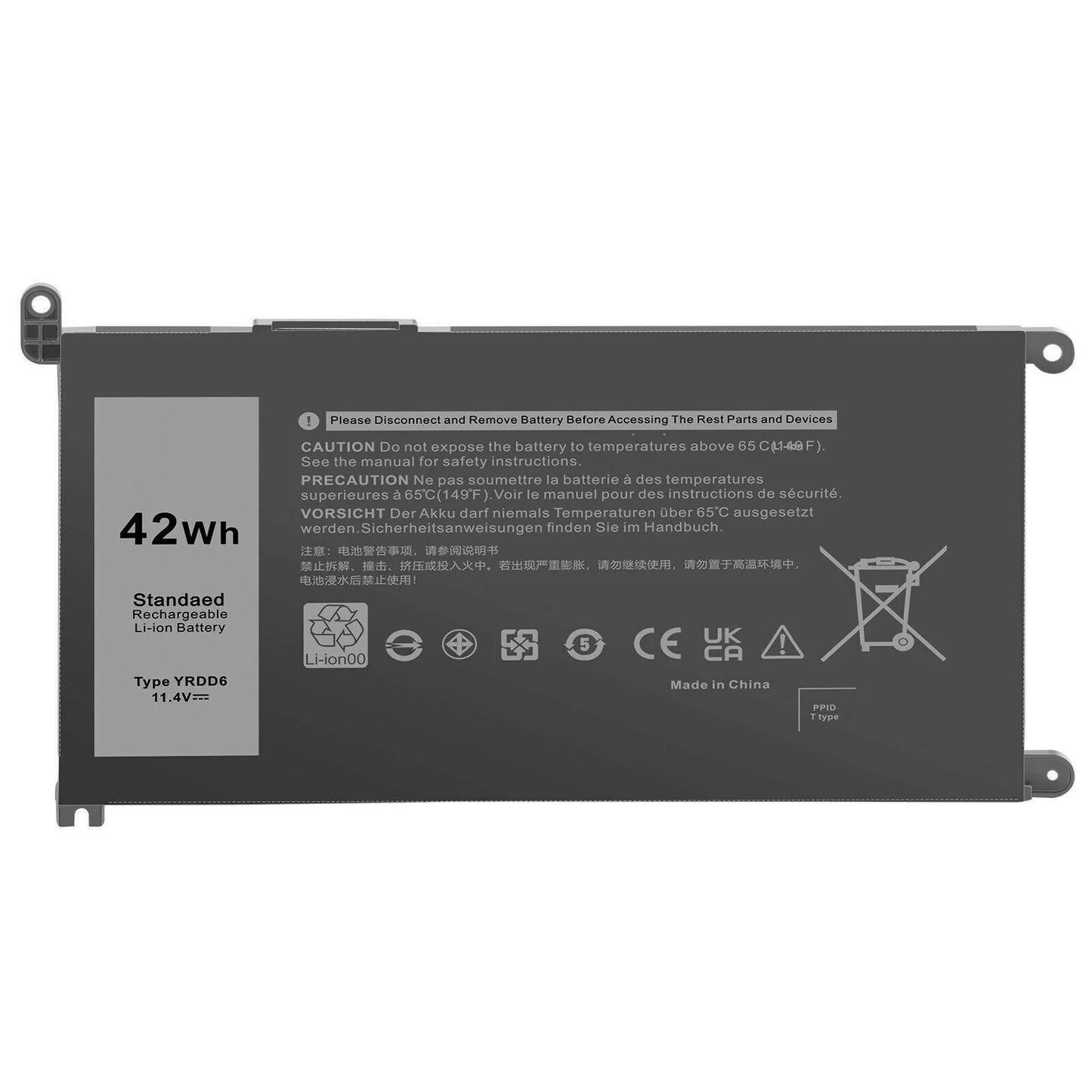 Yrdd6 0yrdd6 battery for dell inspiron 3582 3593 3793 5493 5584 5593 5480 5590 5594