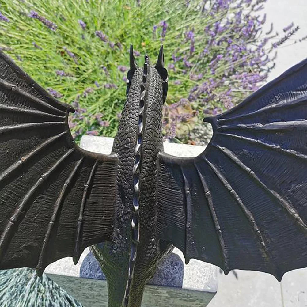 Buumin garden dragon statue fountain dragon ornament resin water feature sculpture for home garden decoration