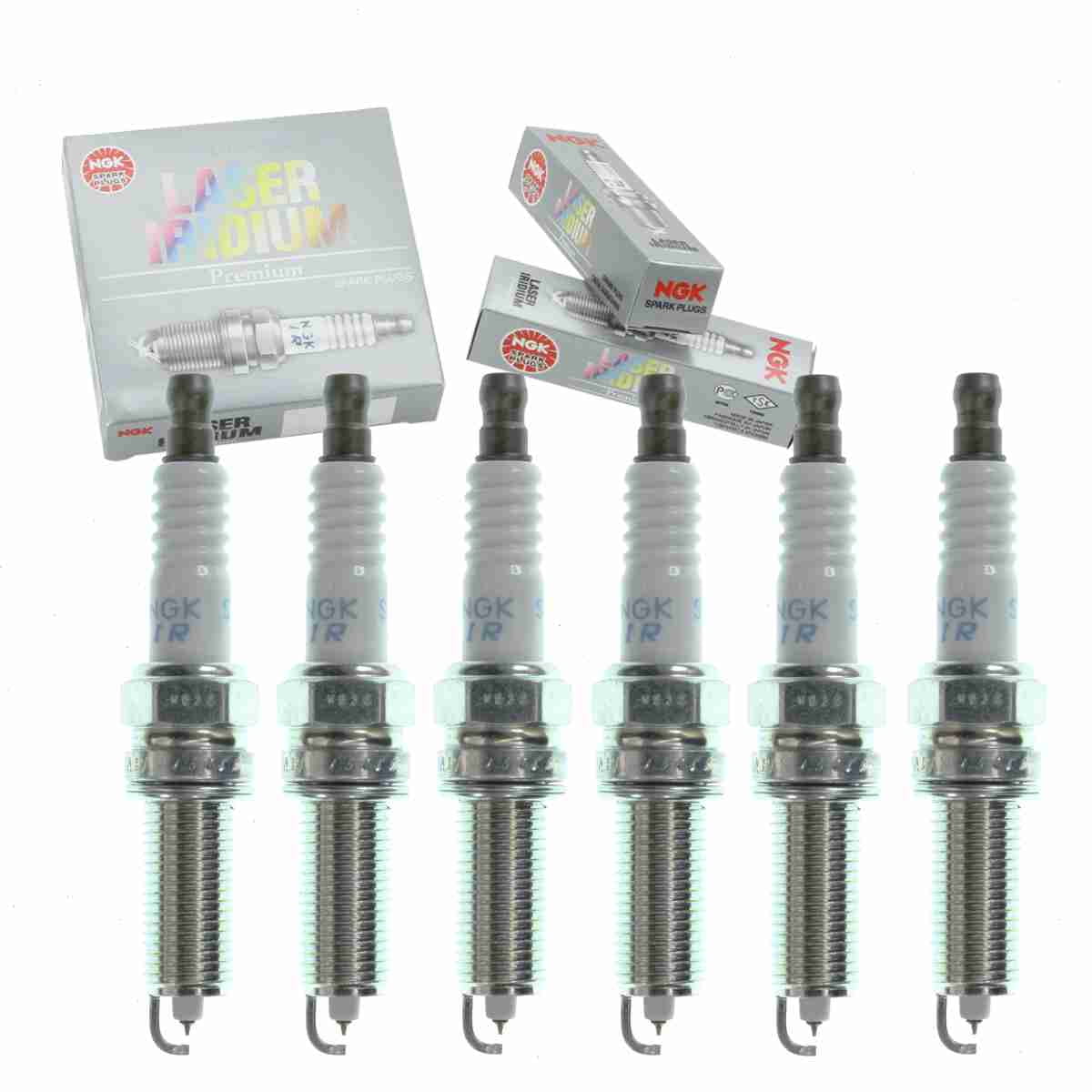 6 pc ngk laser iridium spark plugs compatible with hyundai genesis coupe 3.8l v6 2010-2016