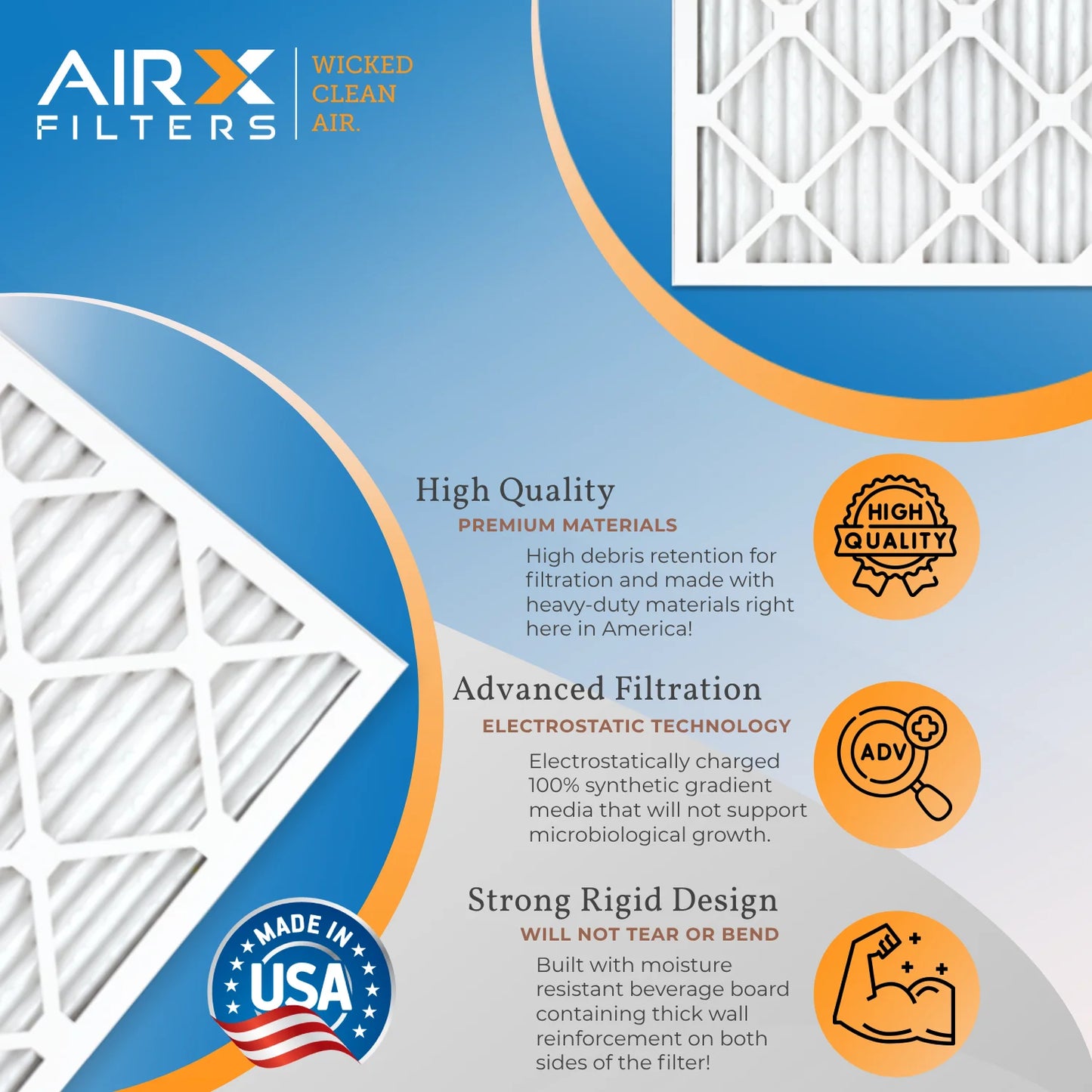 12x20x1 air filter merv 11 rating, 12 pack of furnace filters comparable to mpr 1000, mpr 1200 & fpr 7 - made in usa by airx filters wicked clean air.