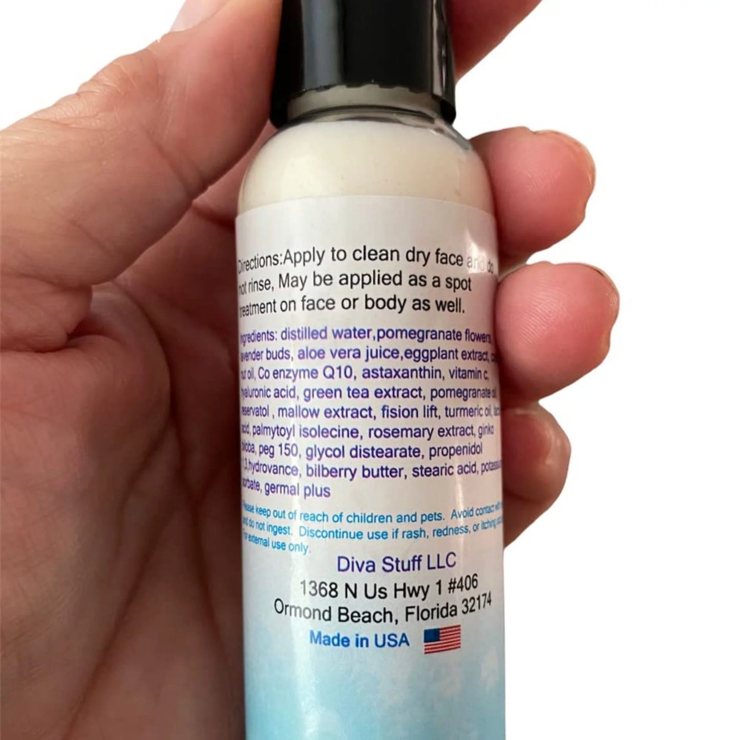 Sun damage repair and resurfacing cream, for sun damaged skin with eggplant extract and mallow extract, 2 oz bottle by diva stuff