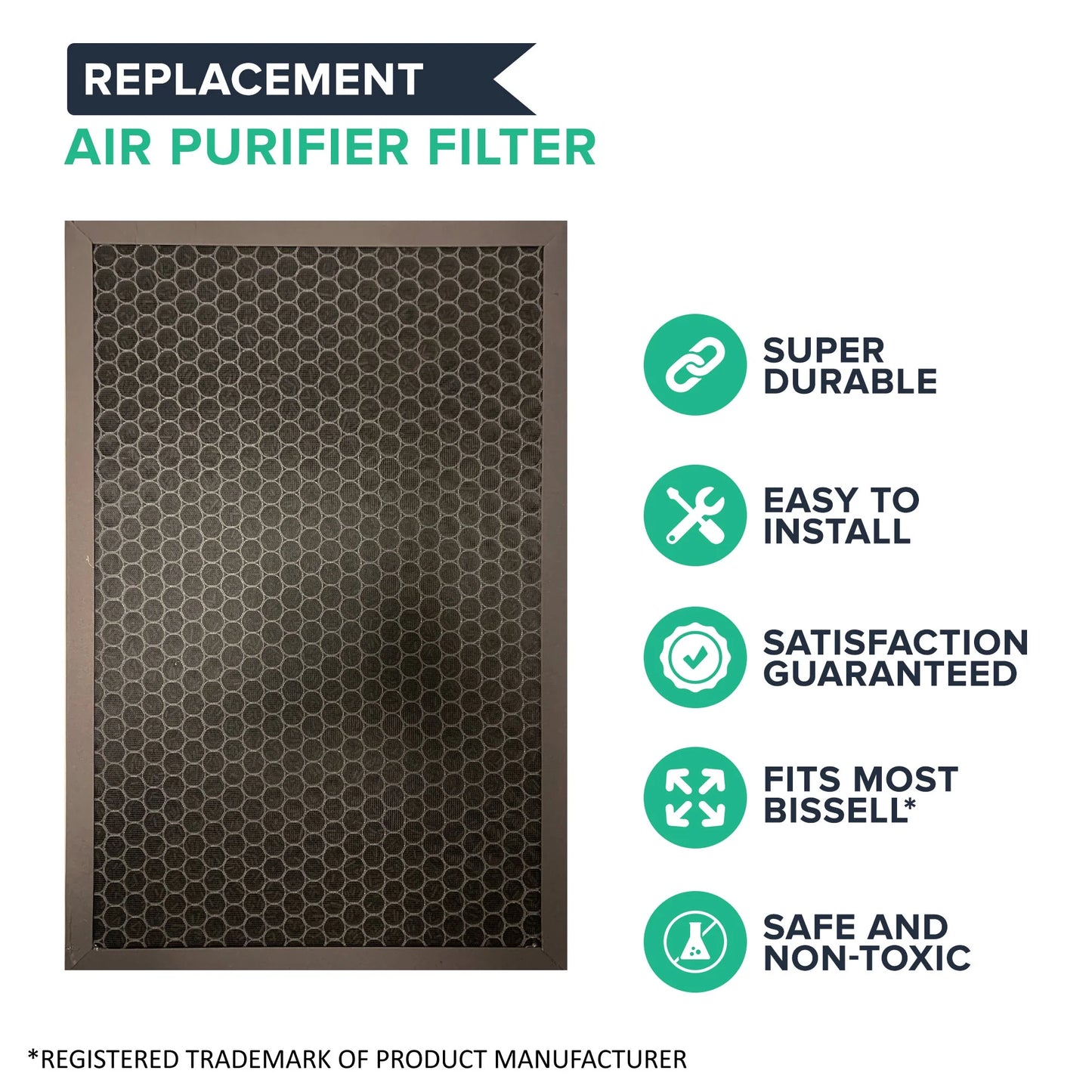 Think crucial replacement for hepa style filter & activated carbon filter set made to fit bissell air320 & 2768a air purifiers, compare to part # 2804 & 2677, 8 pack