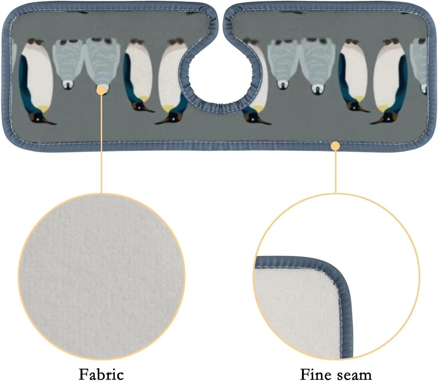 Bestwell 3pcs faucet absorbent mat, sea bird penguin washable sink splash guard drip catcher, kitchen bath countertop sinkmat microfiber drying mats