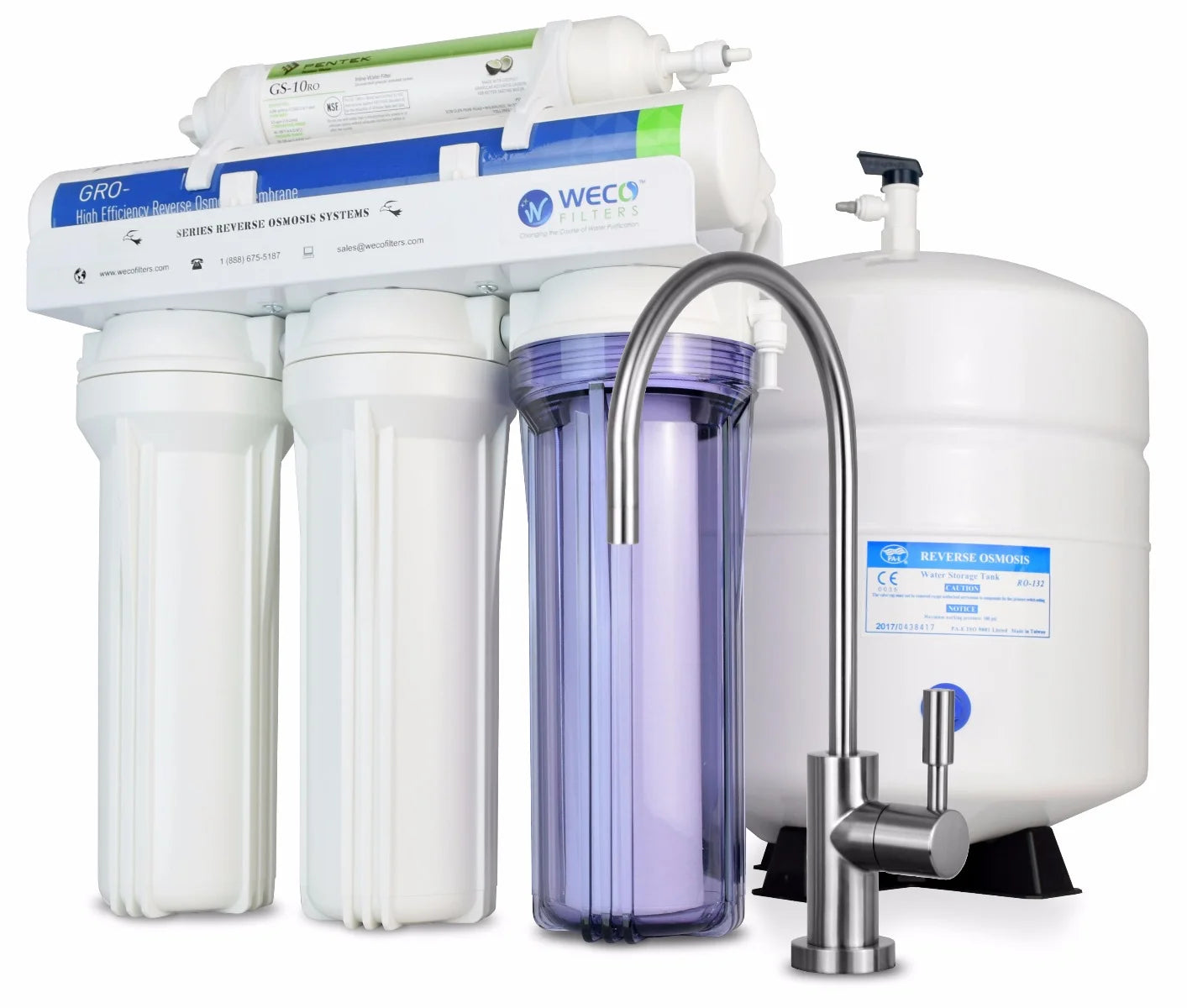 Weco vgro-36 high efficiency reverse osmosis drinking water filtration system