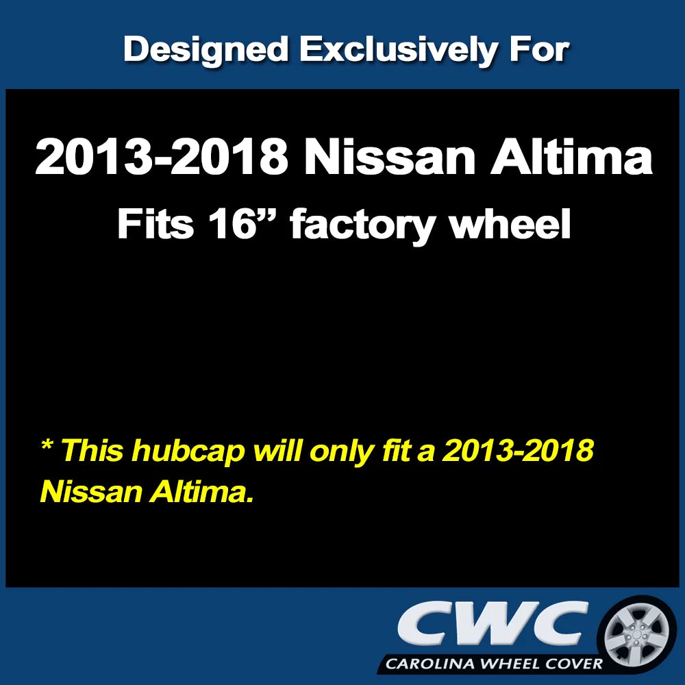 Carolina wheel cover 16-in. premium replica hubcap for nissan altima 2013 - 2018 replacement (single hubcap)