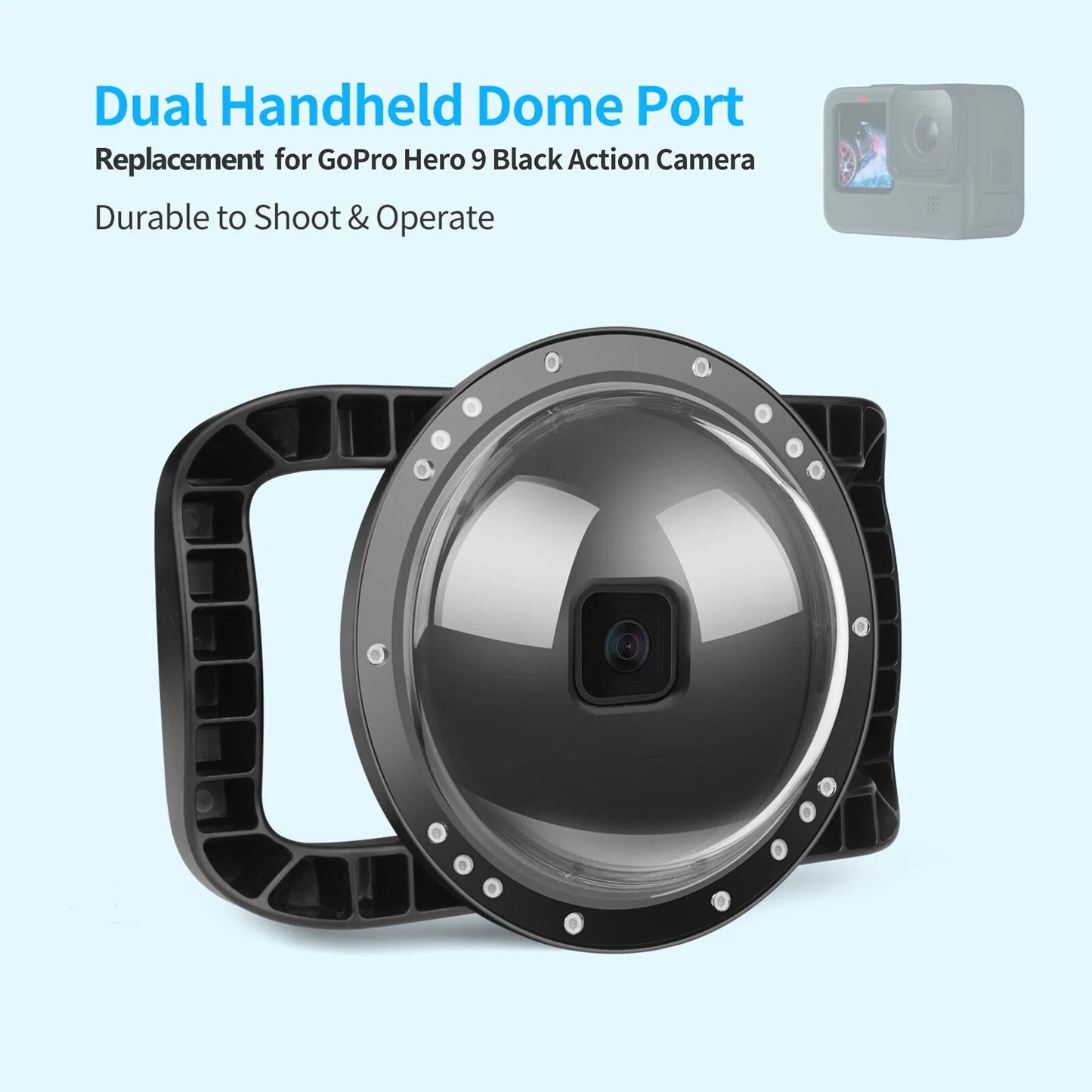 Shoot dome port,dsfen case camera case 180° wide 9 10 45m waterproof 180° dual handle port camera dual handle port waterproof case camera case 45m port 9 camera mashem