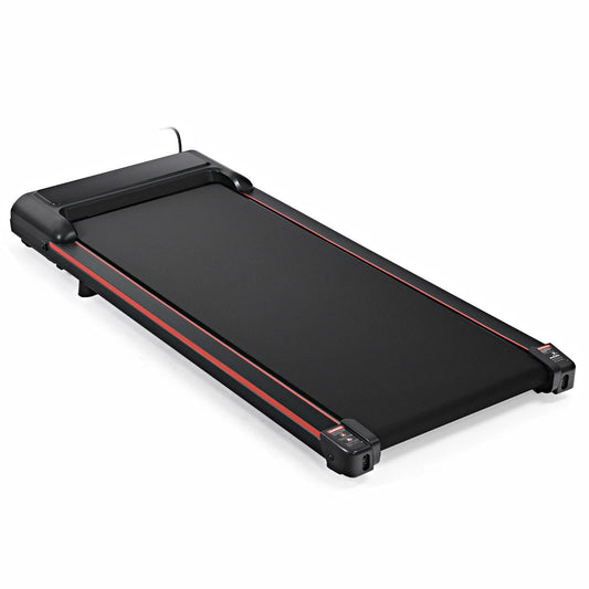 Seizeen walking pad, under desk treadmill for home office, portable treadmill small size with remote control, led display, 2-in-1 walking & jogging fitness machine, 300lbs, 0.6-3.8mph speed, red