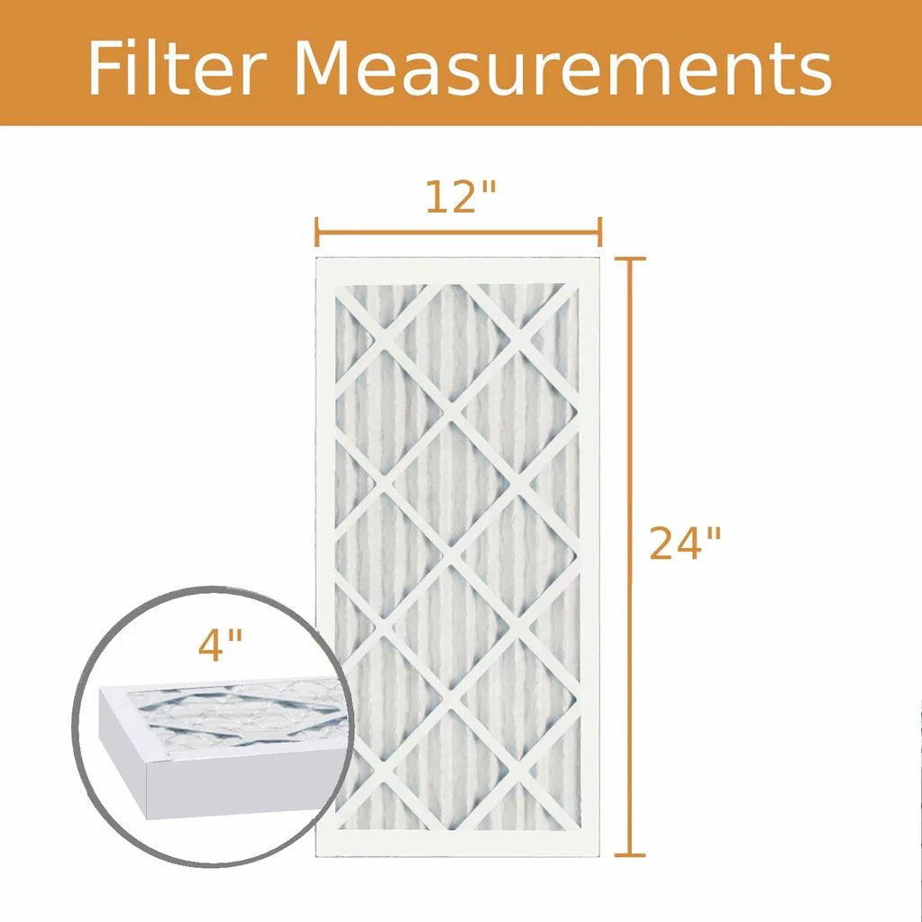 12x24x4 key pleat purolator air filter - merv 8 (3 pack)