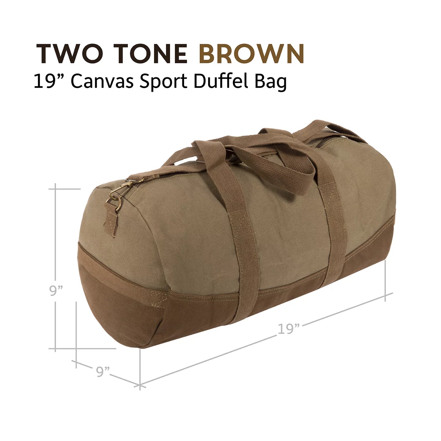 Beard the f up two tone brown 19" canvas sport travel weekender duffel bag